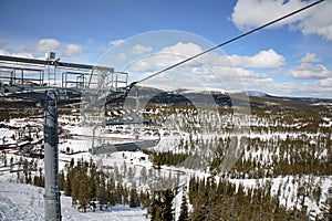 Ski trail in Lindvallen. Salen. Dalarna county. Sweden photo