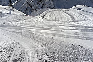 Ski trail on winter resort