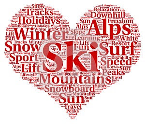Ski word cloud concept