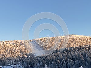 Ski world cup slope in Levi in Finland