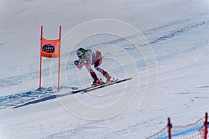 AUT Mirjam Puchner takes part in the Ladies Downhill run for the Woman Ladie Downhill race of the FIS Alpine Ski World Cup Finals