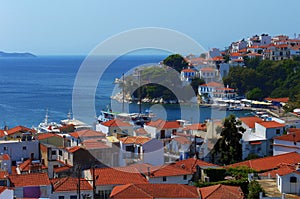 Skiathos port and city, Greece