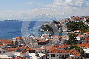 Skiathos town on Skiathos Island, Greece