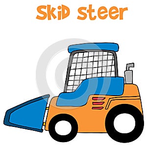 Skid steer cartoon vector art