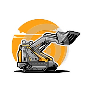 skid steer illustration vector image