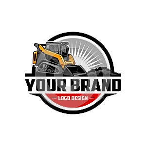 skid steer loader - construction equipment logo vector isolated