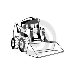 Skid Steer Loader - Construction Vehicle - Machine Equipment Builder. Vector illustration