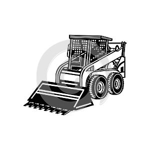 Skid Steer Loader - Construction Vehicle - Machine Equipment Builder. Vector illustration