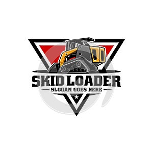 skid steer, loader illustration logo vector.