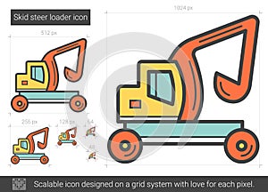 Skid steer loader line icon.