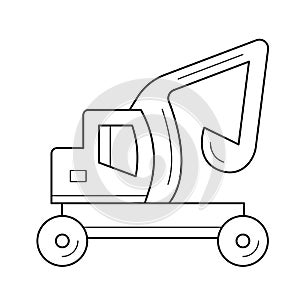 Skid steer loader line icon.