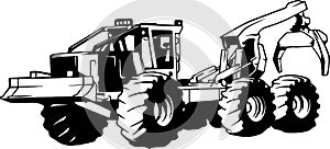 Skidder - Special Vehicle - Heavy Machinery, Logging and Construction Machinery Stencil Cut File - Cricut file.