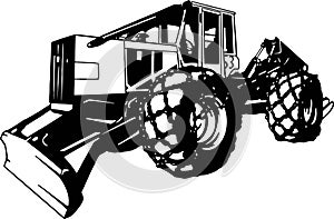 Skidder - Special Vehicle - Heavy Machinery, Logging and Construction Machinery Stencil Cut File - Cricut file.