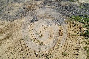 Skidmarks on a building site