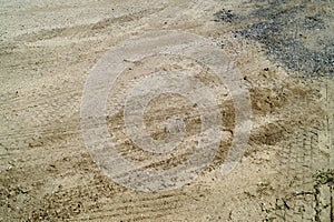 Skidmarks on a building site