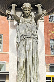 Skidmore Fountain in Oldtown circa 1888 photo