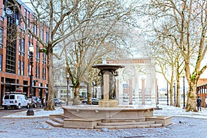 Skidmore Fountain, which is a historic fountain in Old Town Dist