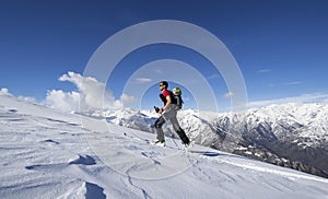 Skier ascending to the top