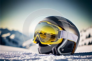 skier helmet with goggle