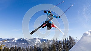 Skier in a high jump