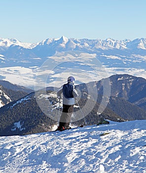 Skier on the hill Chopok, Slovakia