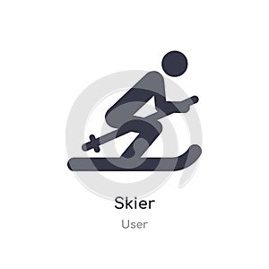 skier icon. isolated skier icon vector illustration from user collection. editable sing symbol can be use for web site and mobile