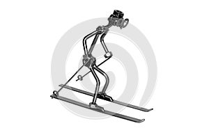 Skier iron toy isolated