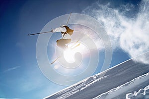 Skier jump winter photo