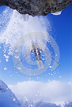 Skier jumping