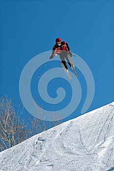 Skier Jumps High