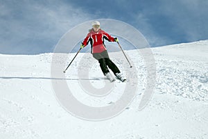 Skier in mountains