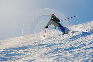 Skier in mountains