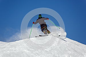 Skier in mountains