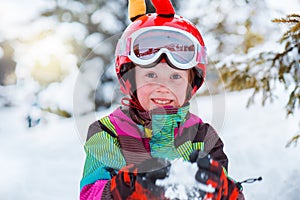 Skier playing with snow