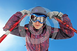 Skier portrait