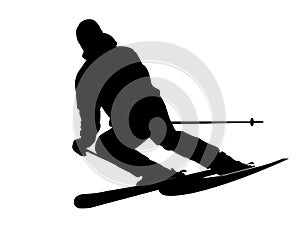 Skier silhouette photo