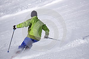 Skier on the ski piste