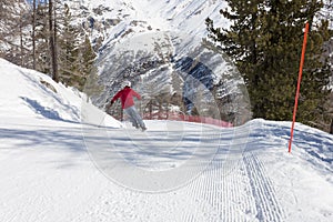 Skier on ski slope