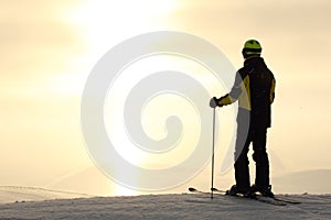 Skier on ski slope