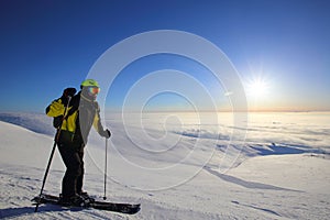 Skier on ski slope