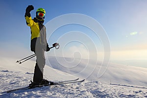 Skier on ski slope