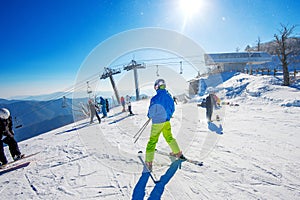 Skier skiing on Deogyusan Ski Resort.