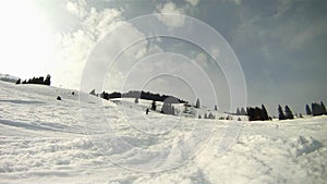 Skier skiing down the slope