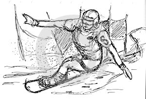 Skier skiing illustration