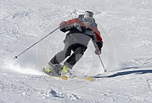 Skier on the snow slope