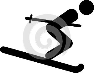 Skier Symbol Illustration
