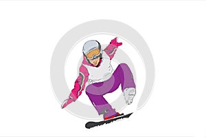 Skier. Vector image