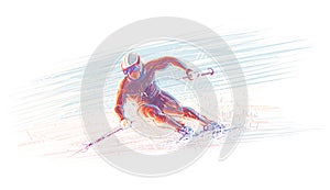 Skier/winter olimpic illustration. Vector. eps 10.