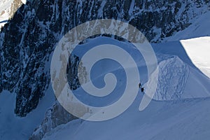 Skiers at Aiguille du Midi, Chamonix