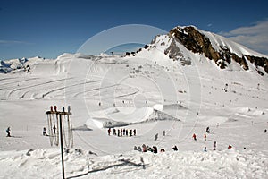 Skiers in Austrian Alps